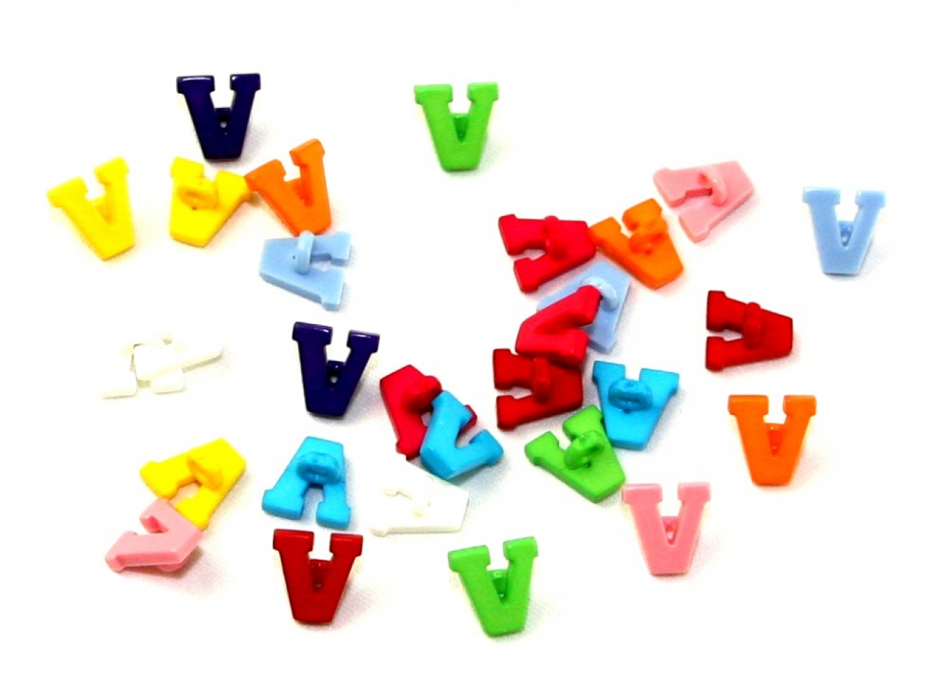 Dill Alphabet Number Buttons Assorted Colours Letter V