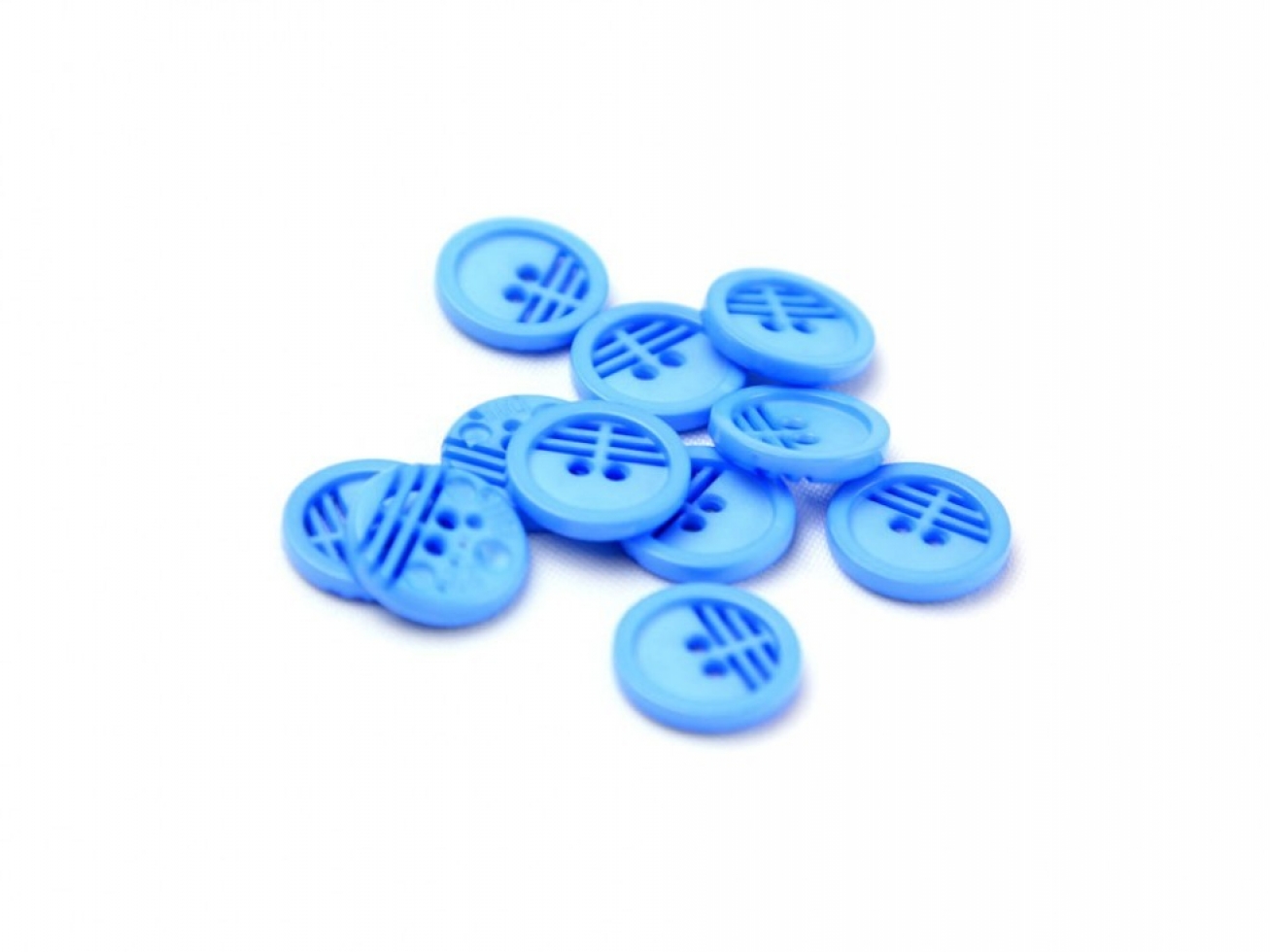 Dill Round Retro Buttons Blue