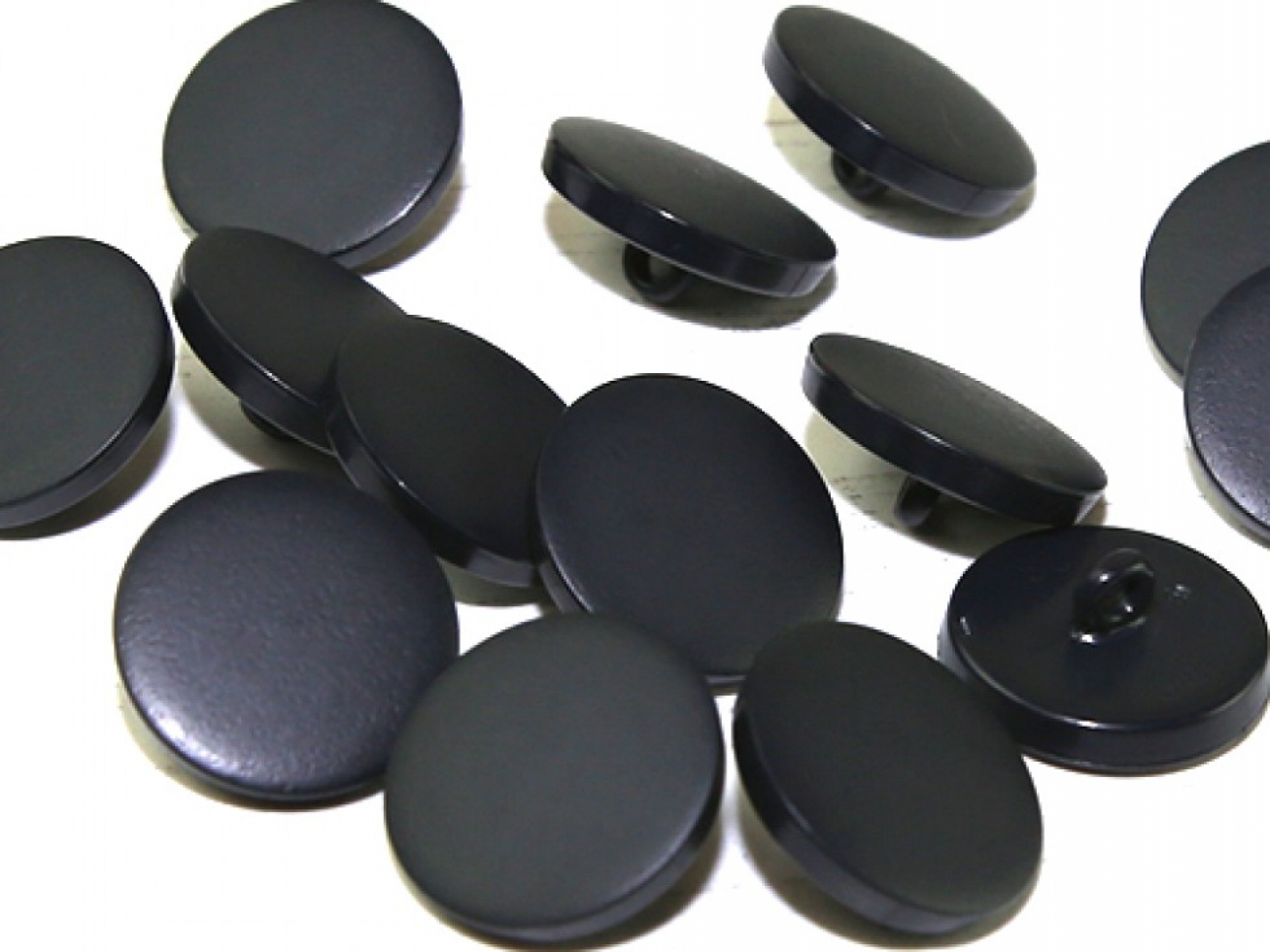 Dill Faux Leather Buttons Navy Blue