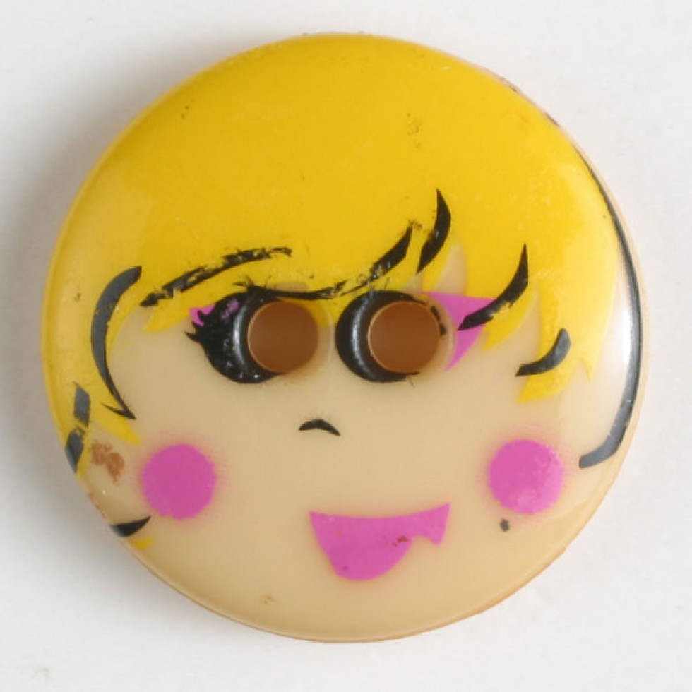 Dill Fun Face Buttons Yellow