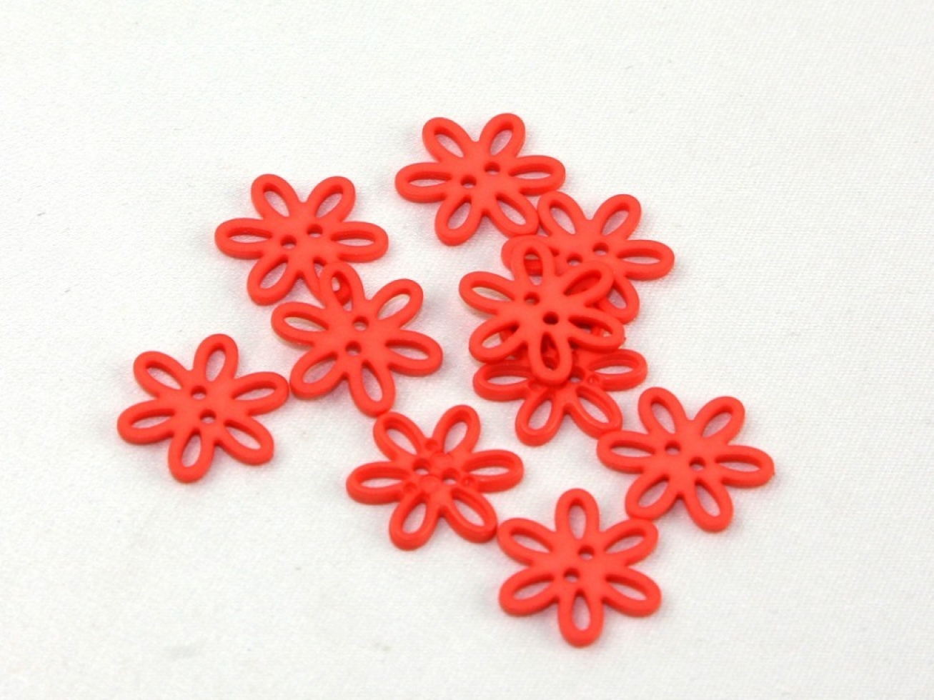 Dill Plastic Flower Buttons Coral Pink