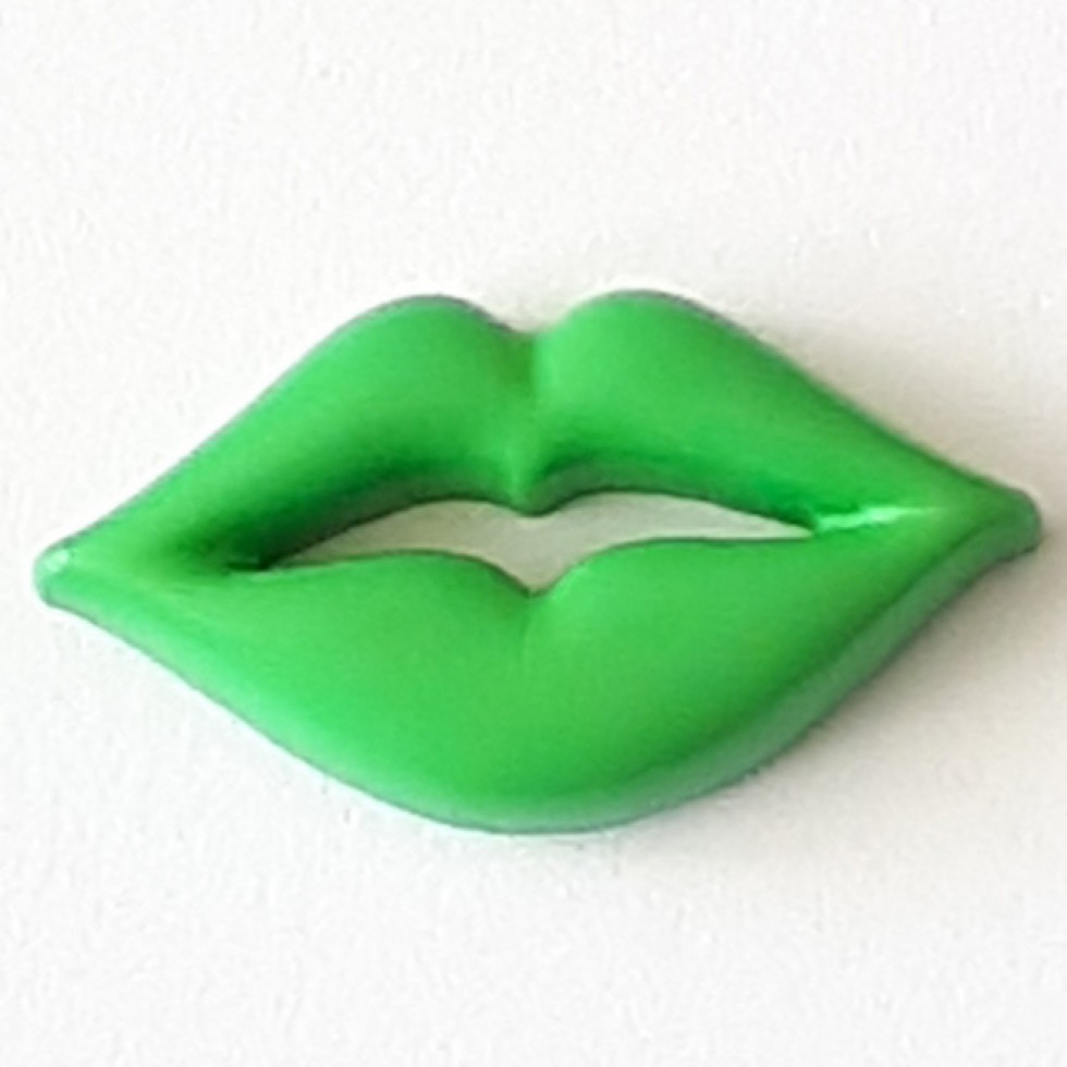 Dill Novelty Lips Buttons Green