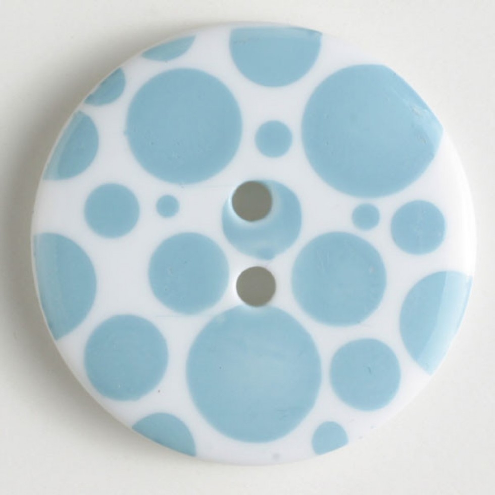 Dill Round Plastic Buttons Pastel Blue