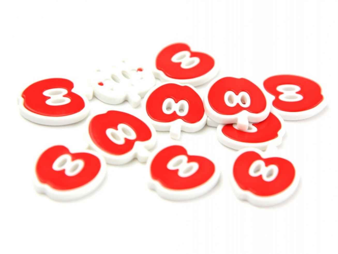 Dill Apple Shaped Buttons Red/White