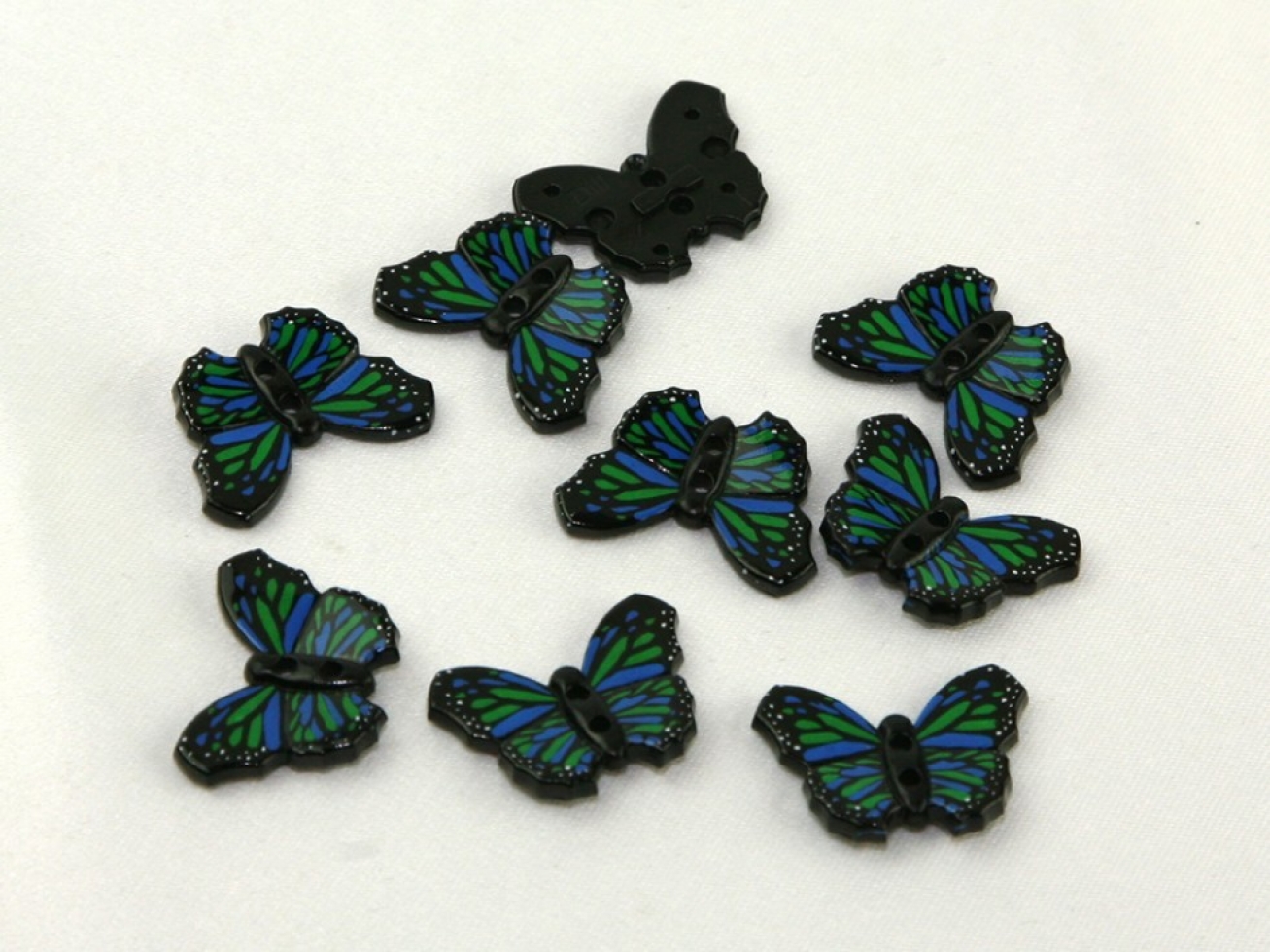 Dill Butterfly Buttons Black/Blue/Green