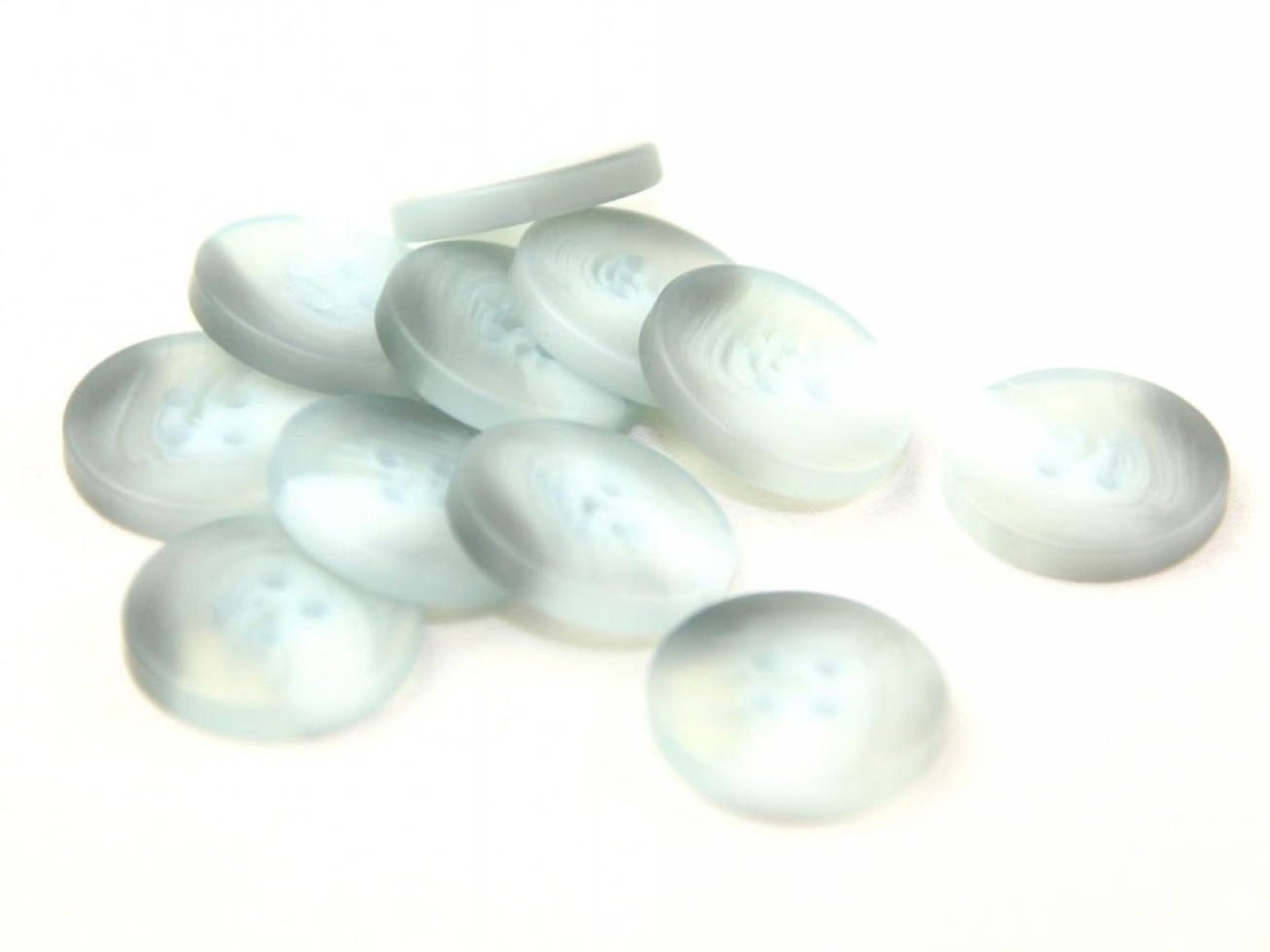 Dill Round Matte Buttons Ice Blue
