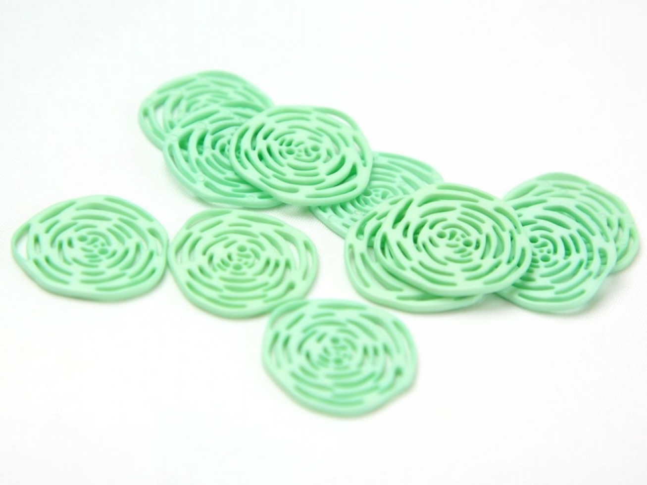 Dill Delicate Rose Buttons Mint Green