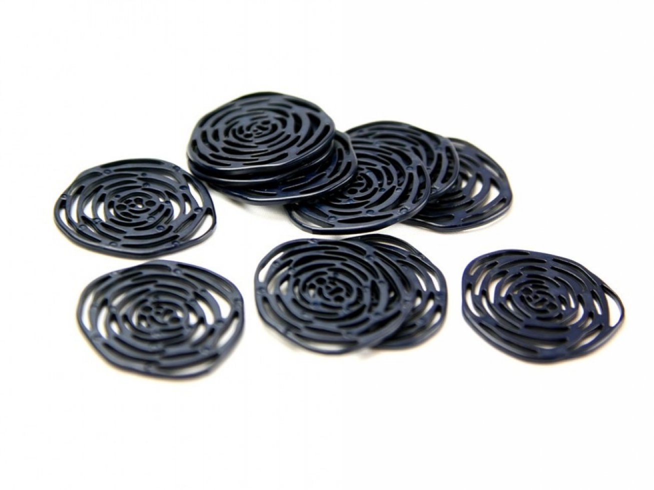 Dill Delicate Rose Buttons Navy Blue