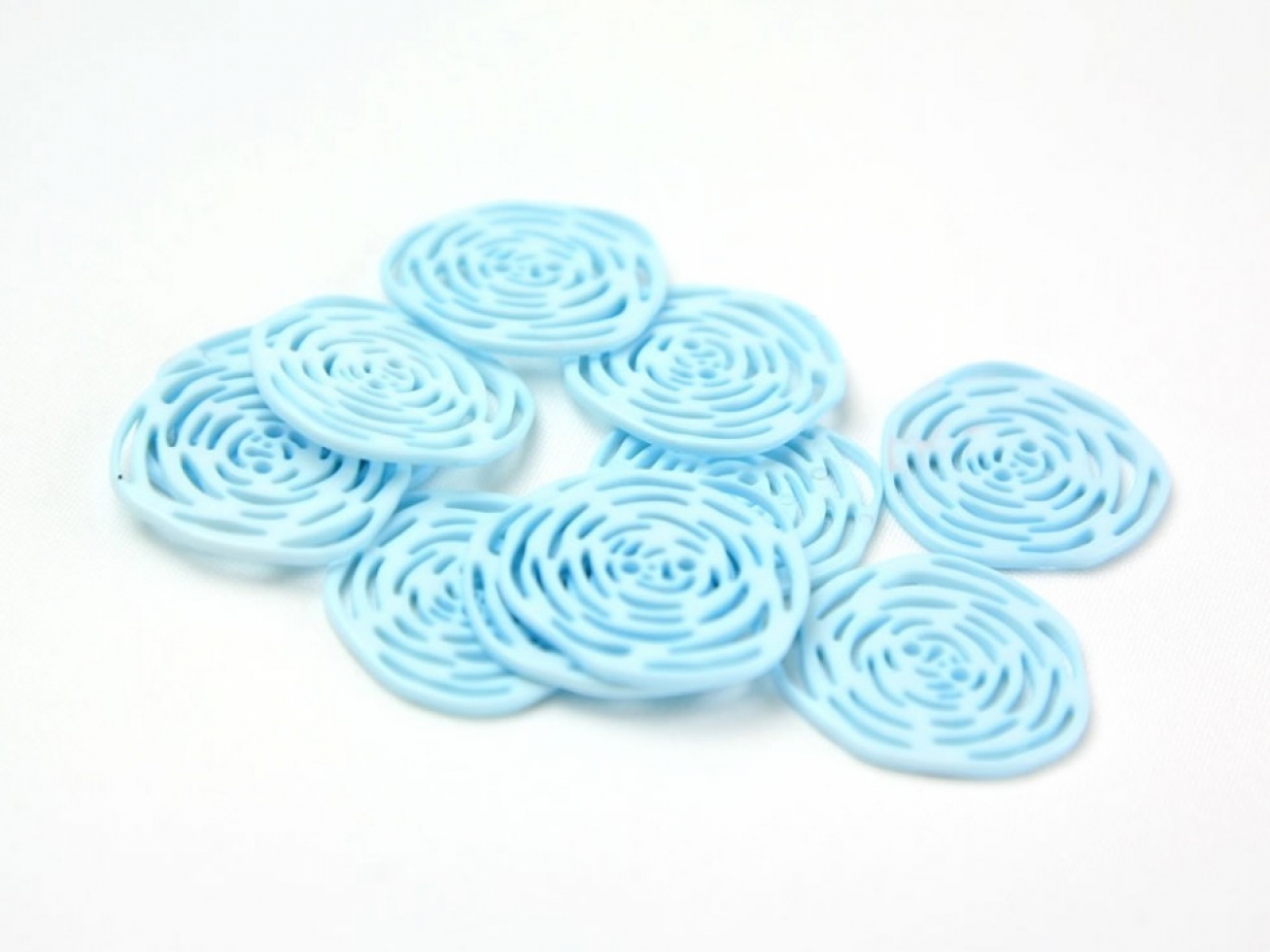 Dill Delicate Rose Buttons Pale Blue