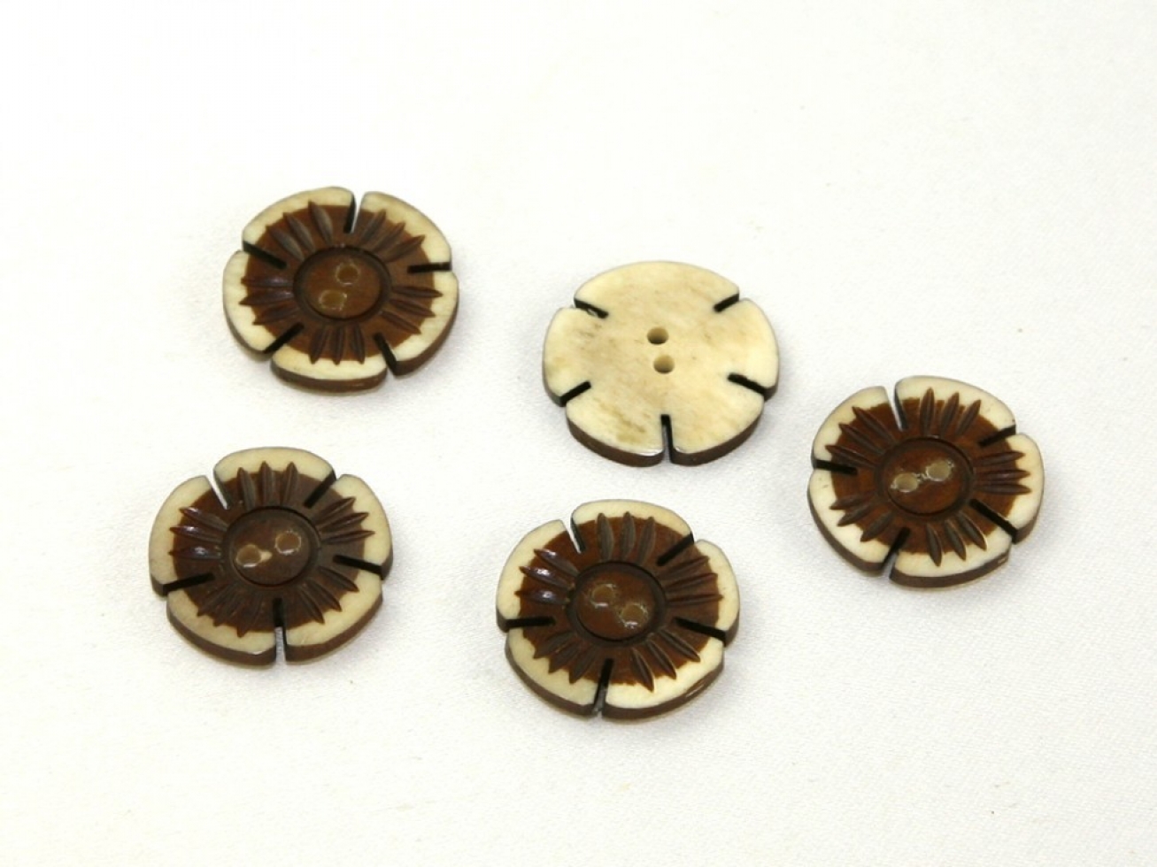 Dill Horn Flower Buttons Natural
