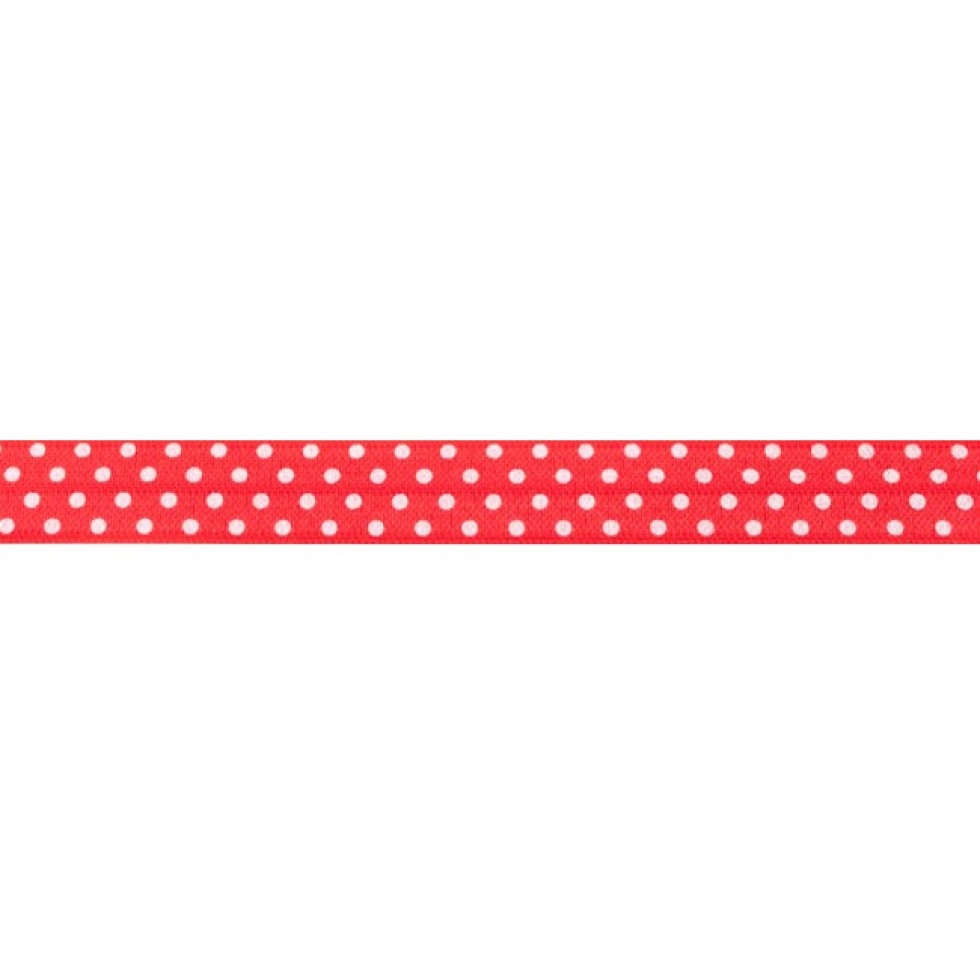 Spotty Fold Over Elastic Red