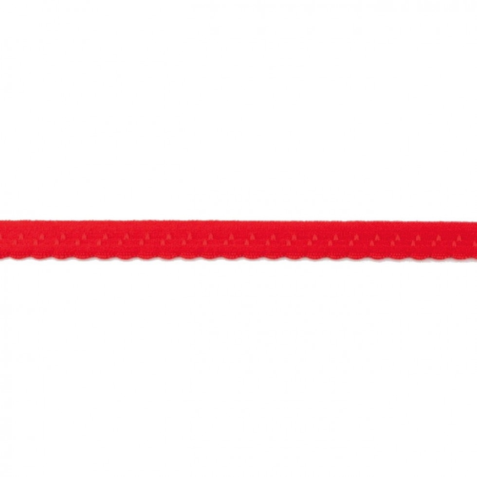 Scalloped Edge Fold Over Elastic Red