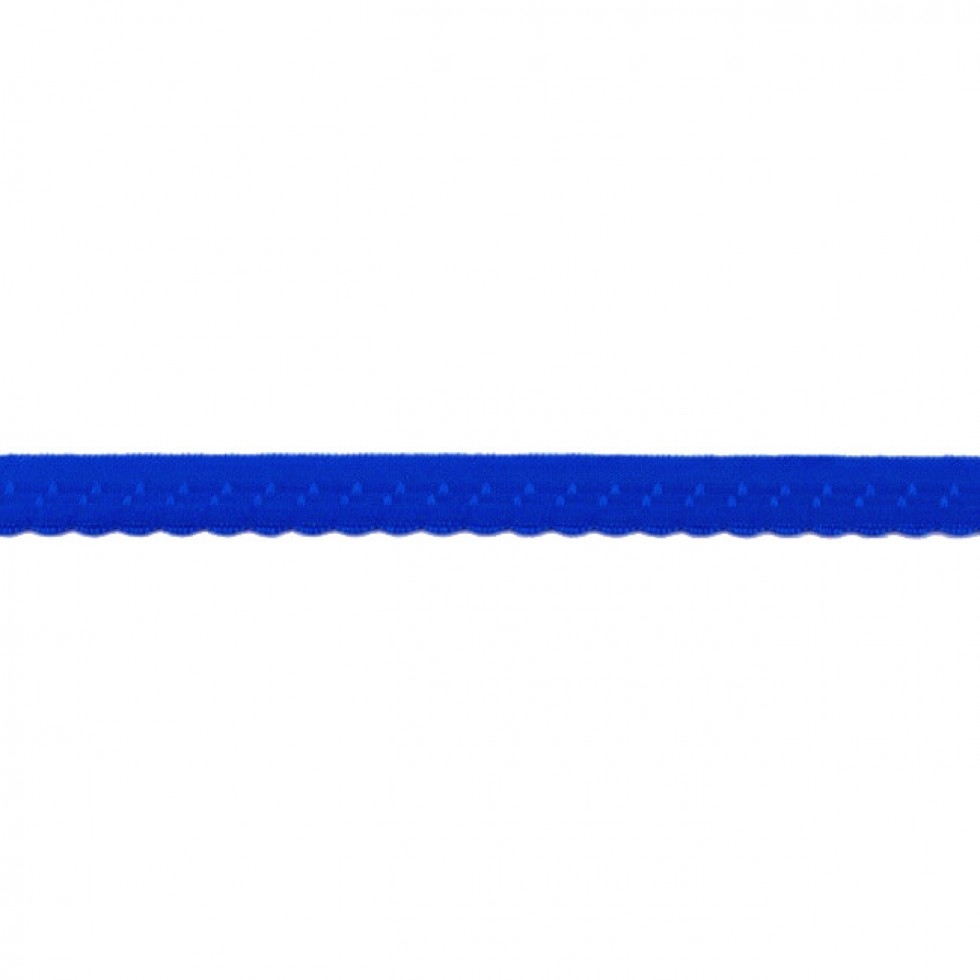 Scalloped Edge Fold Over Elastic Cobalt Blue