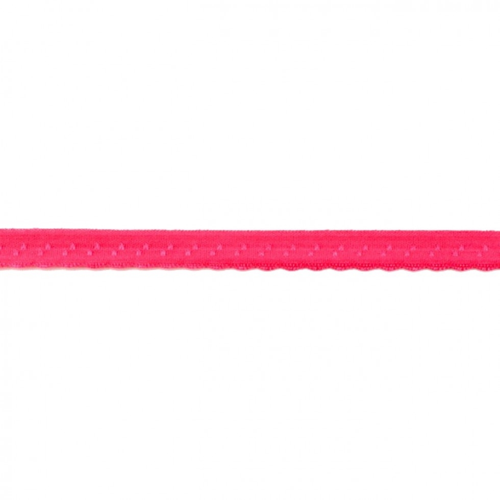 Scalloped Edge Fold Over Elastic Cerise Pink