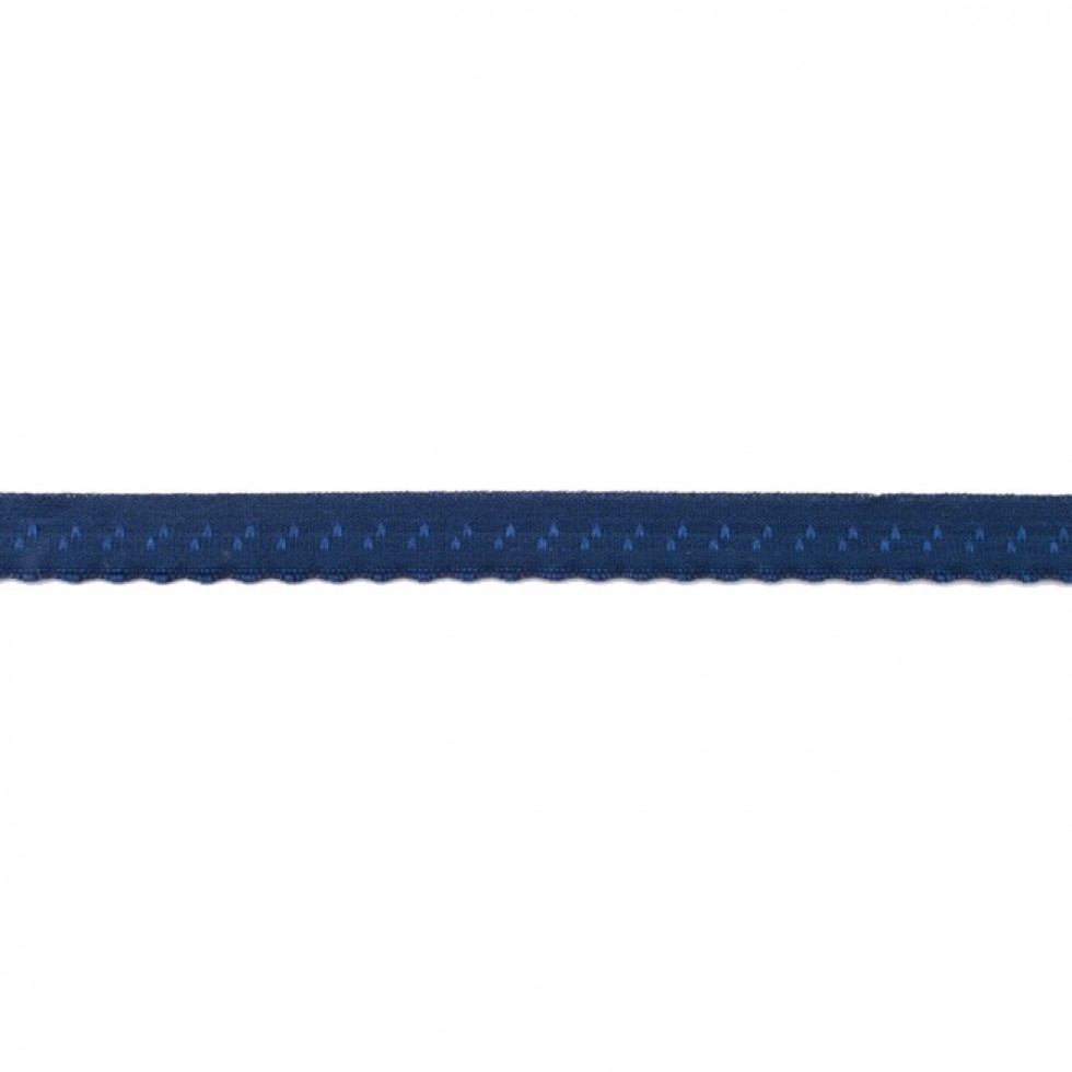 Scalloped Edge Fold Over Elastic Dark Blue