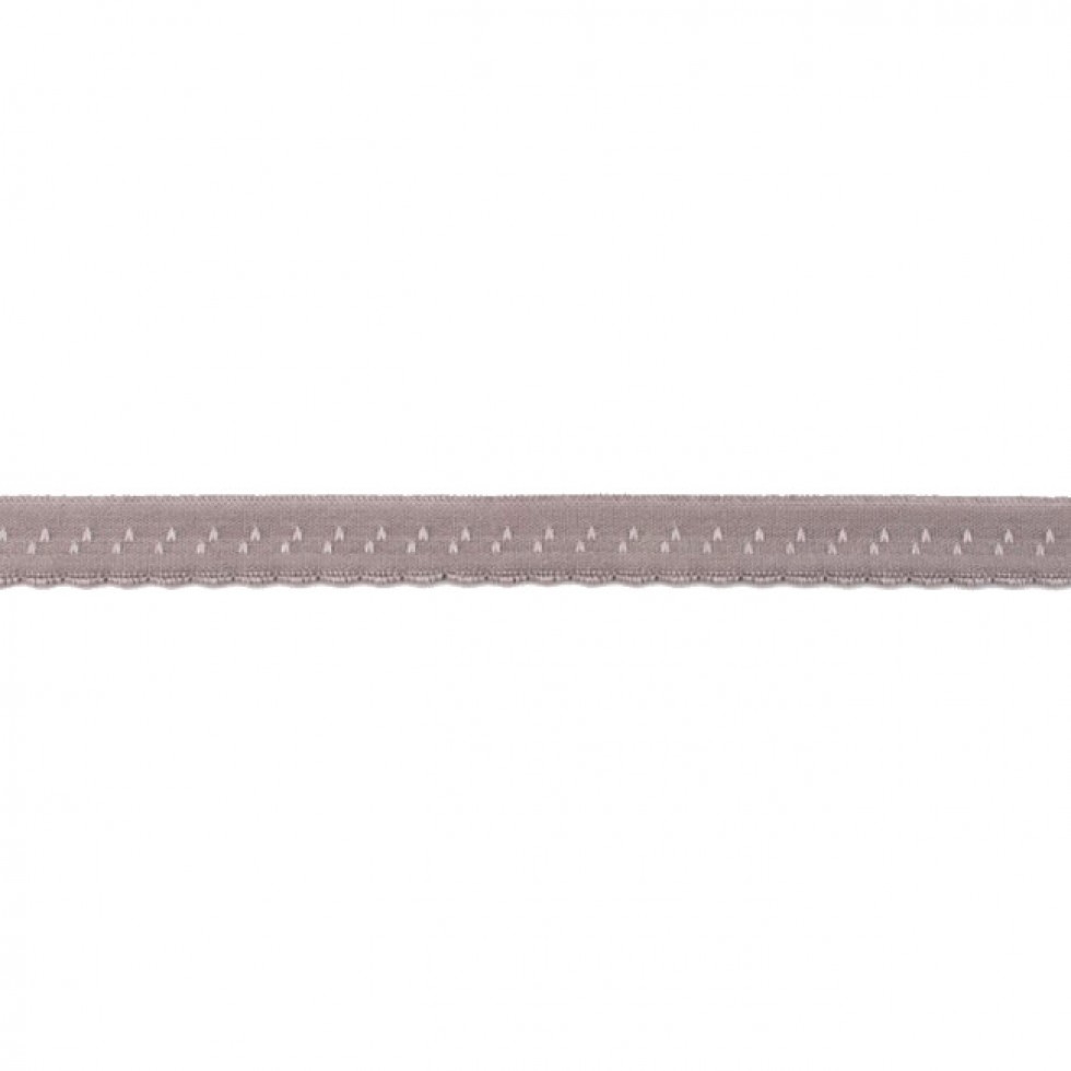 Scalloped Edge Fold Over Elastic Grey