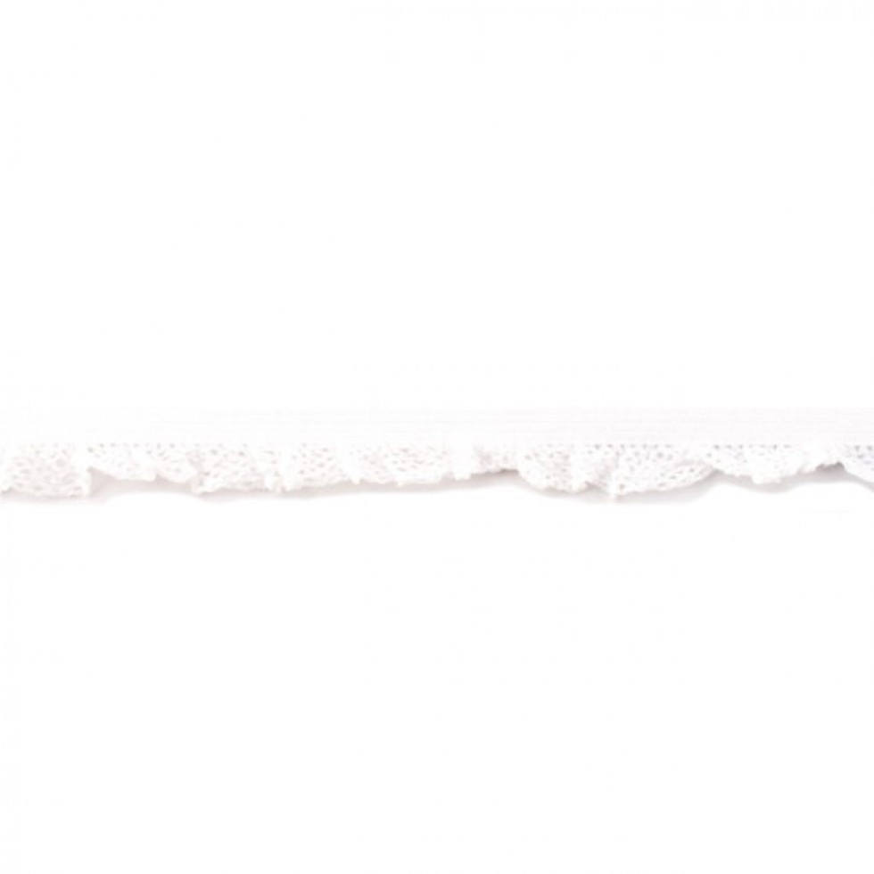 Ruffle Edge Elastic White