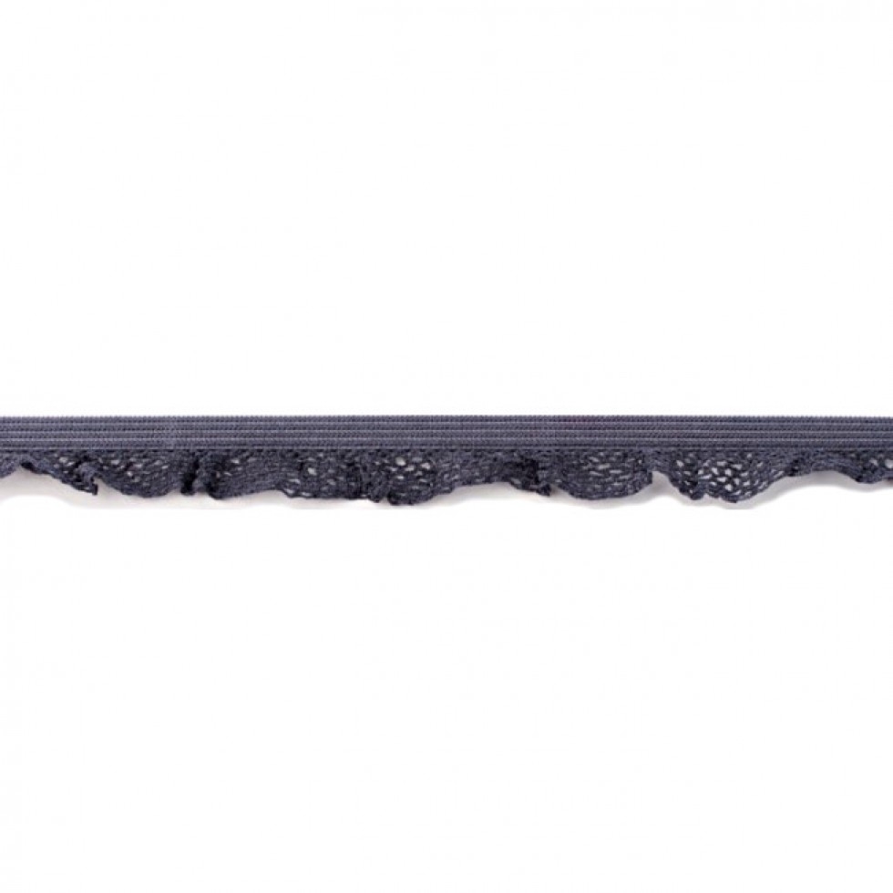 Ruffle Edge Elastic Dark Grey