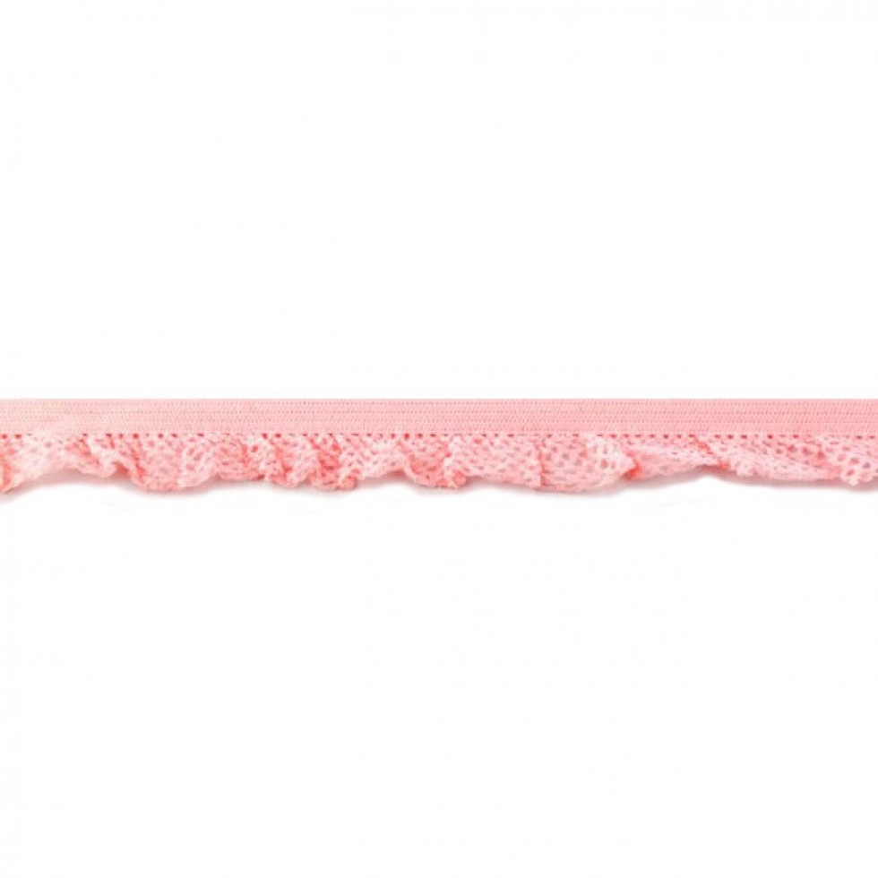 Ruffle Edge Elastic Rose Pink
