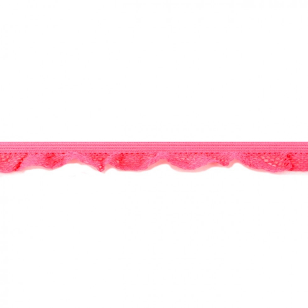 Ruffle Edge Elastic Cerise Pink