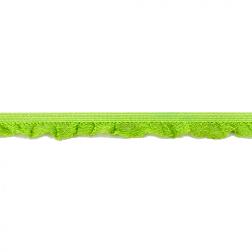 Ruffle Edge Elastic Lime Green