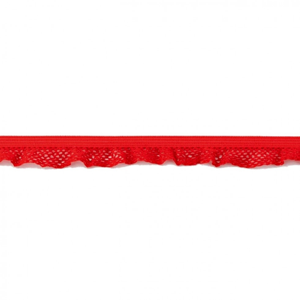 Ruffle Edge Elastic Red