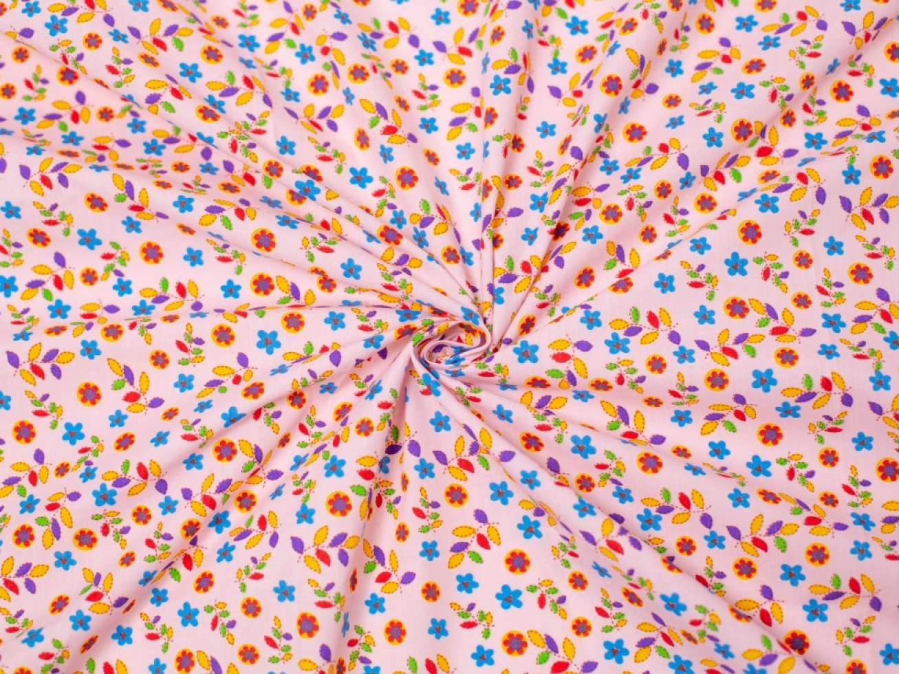 Printed Polycotton Fabric Baby Pink