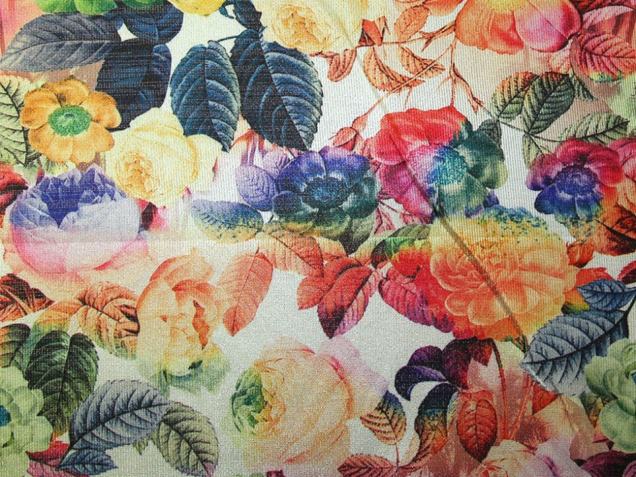 Metallic Woven Brocade Fabric Orange