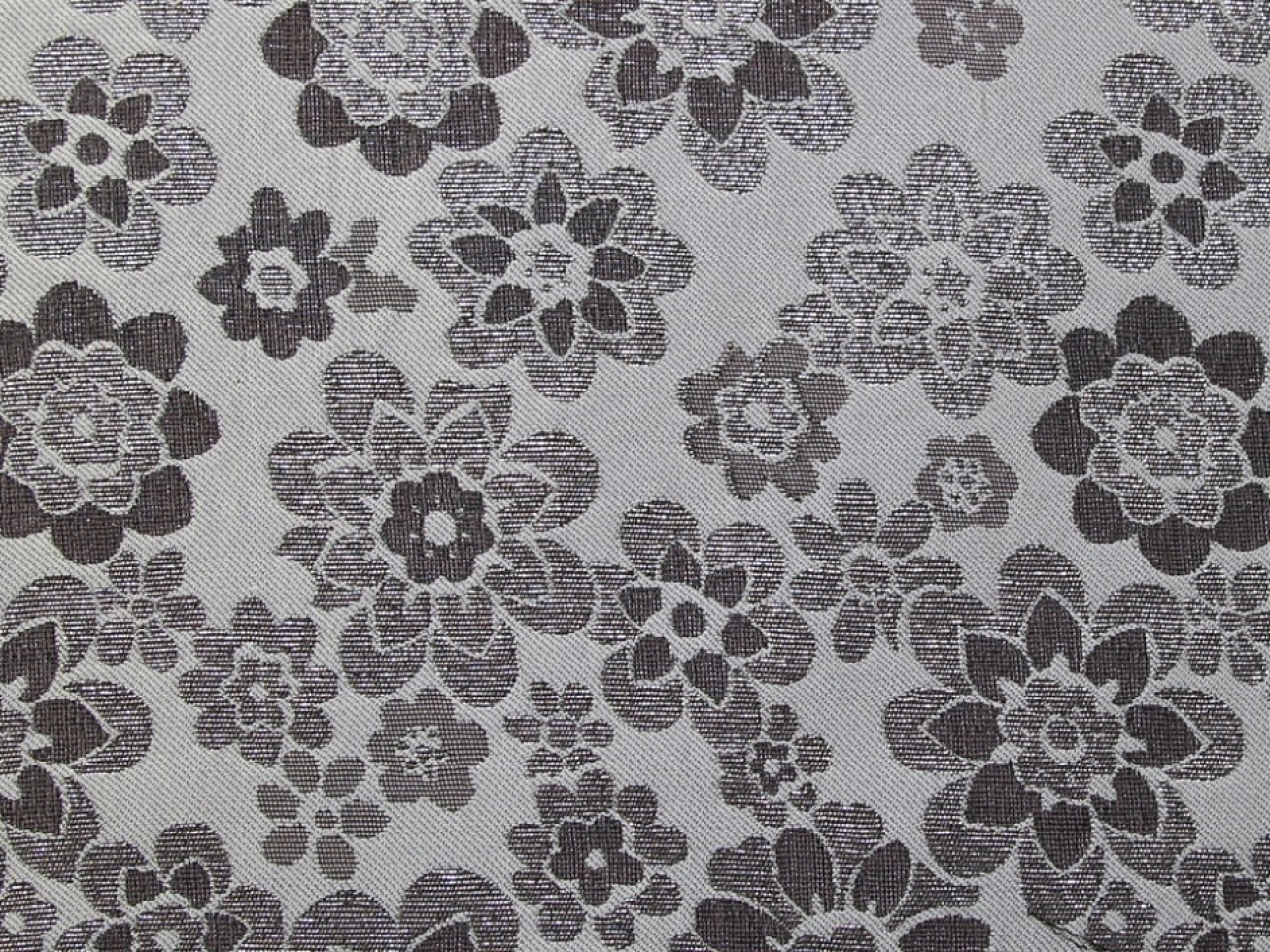 Metallic Woven Brocade Fabric Taupe