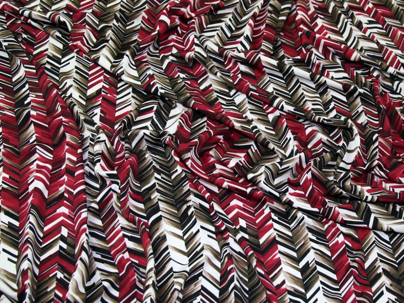 ITY Silky Stretch Knit Fabric Wine & Brown