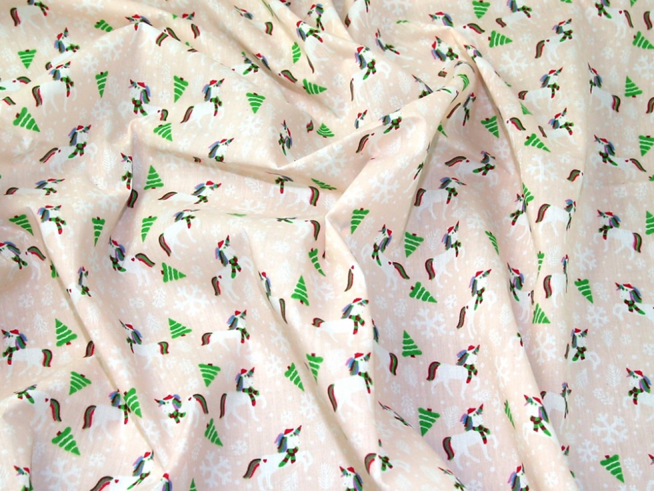 Printed Polycotton Fabric Peach