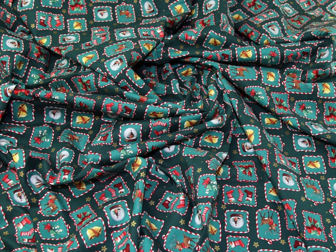 100% Cotton Fabric Bottle Green