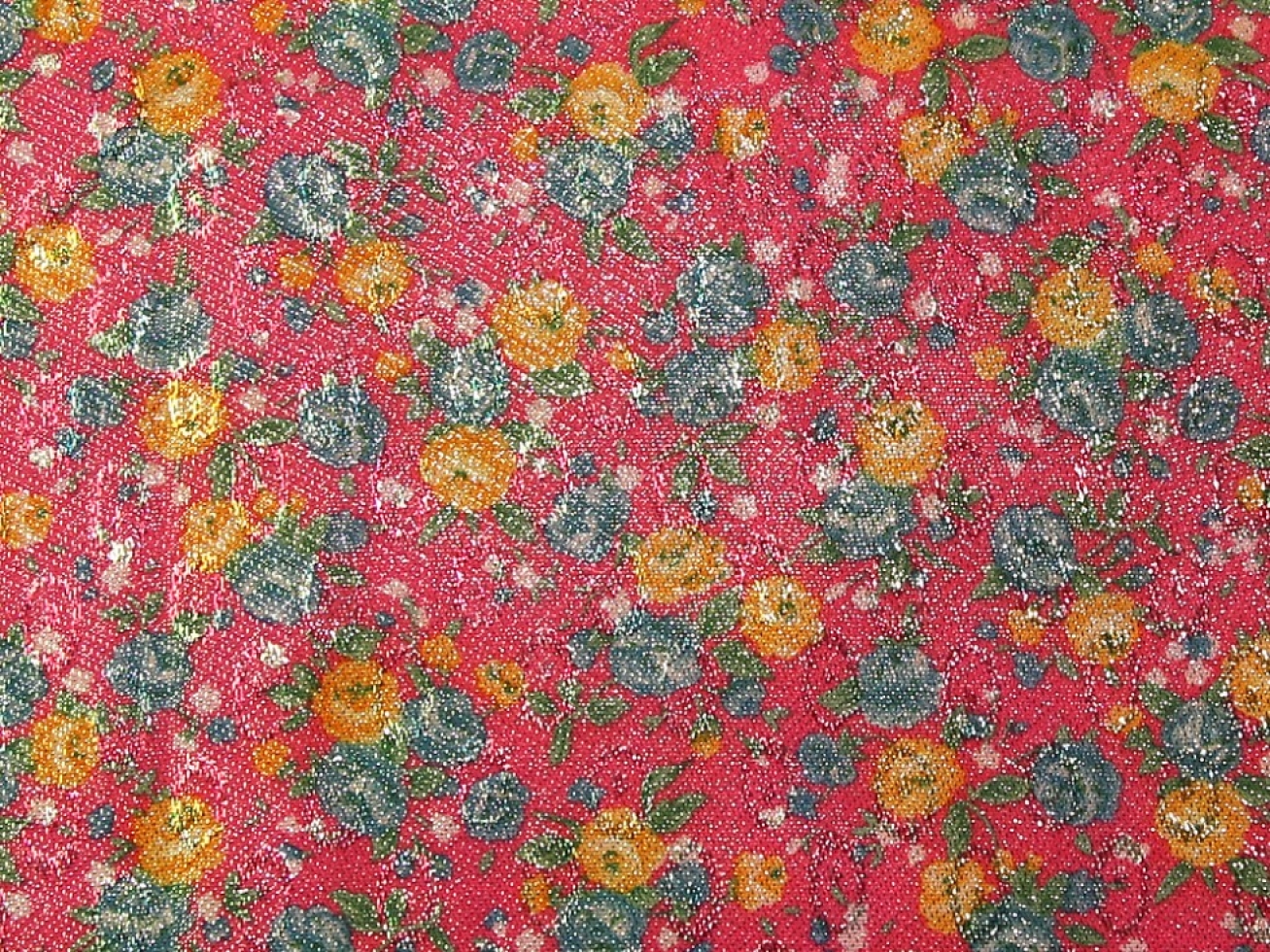 Metallic Woven Brocade Fabric Pink