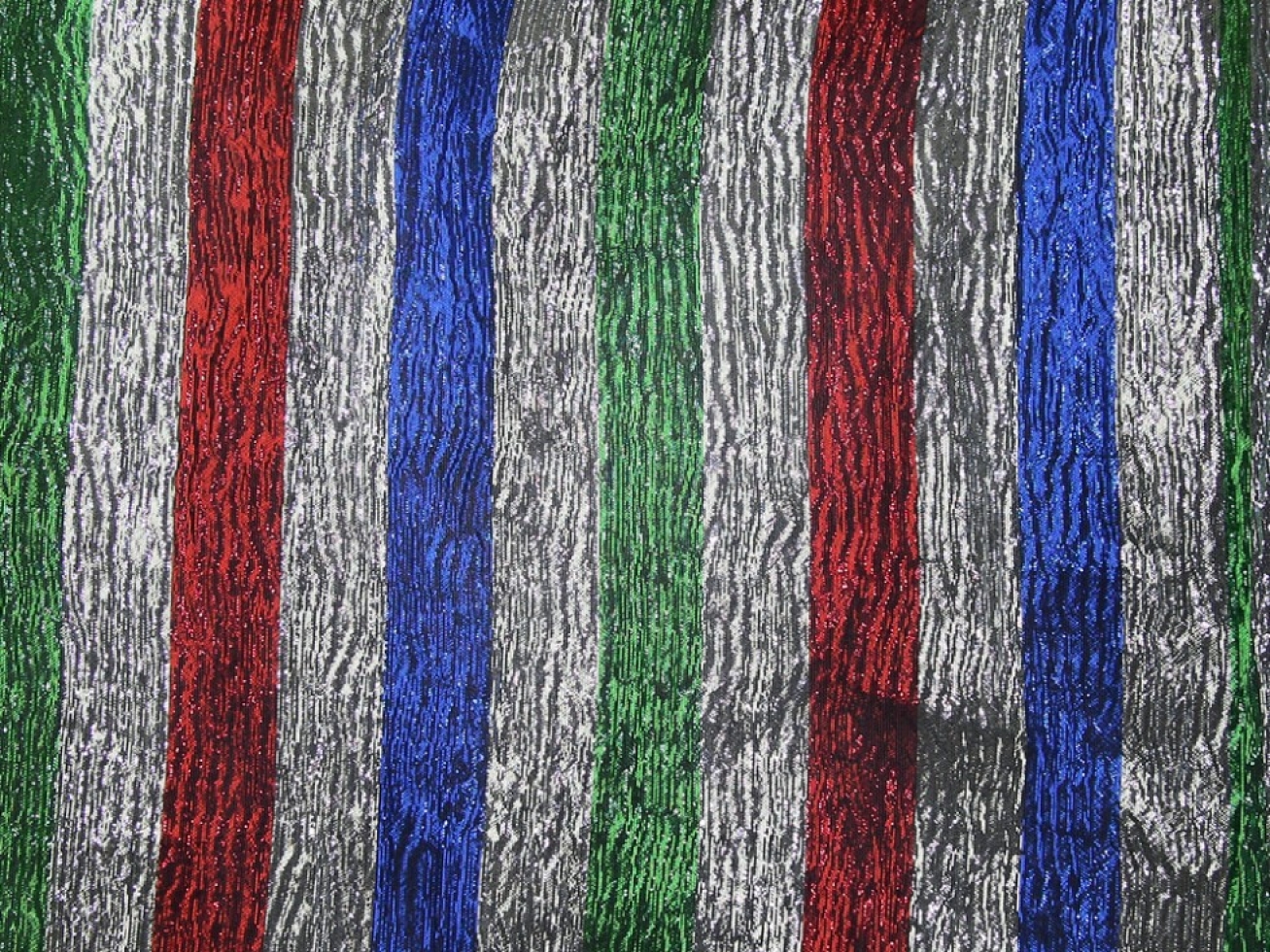 Crinkle Metallic Lame Fabric Red Green Blue Silver