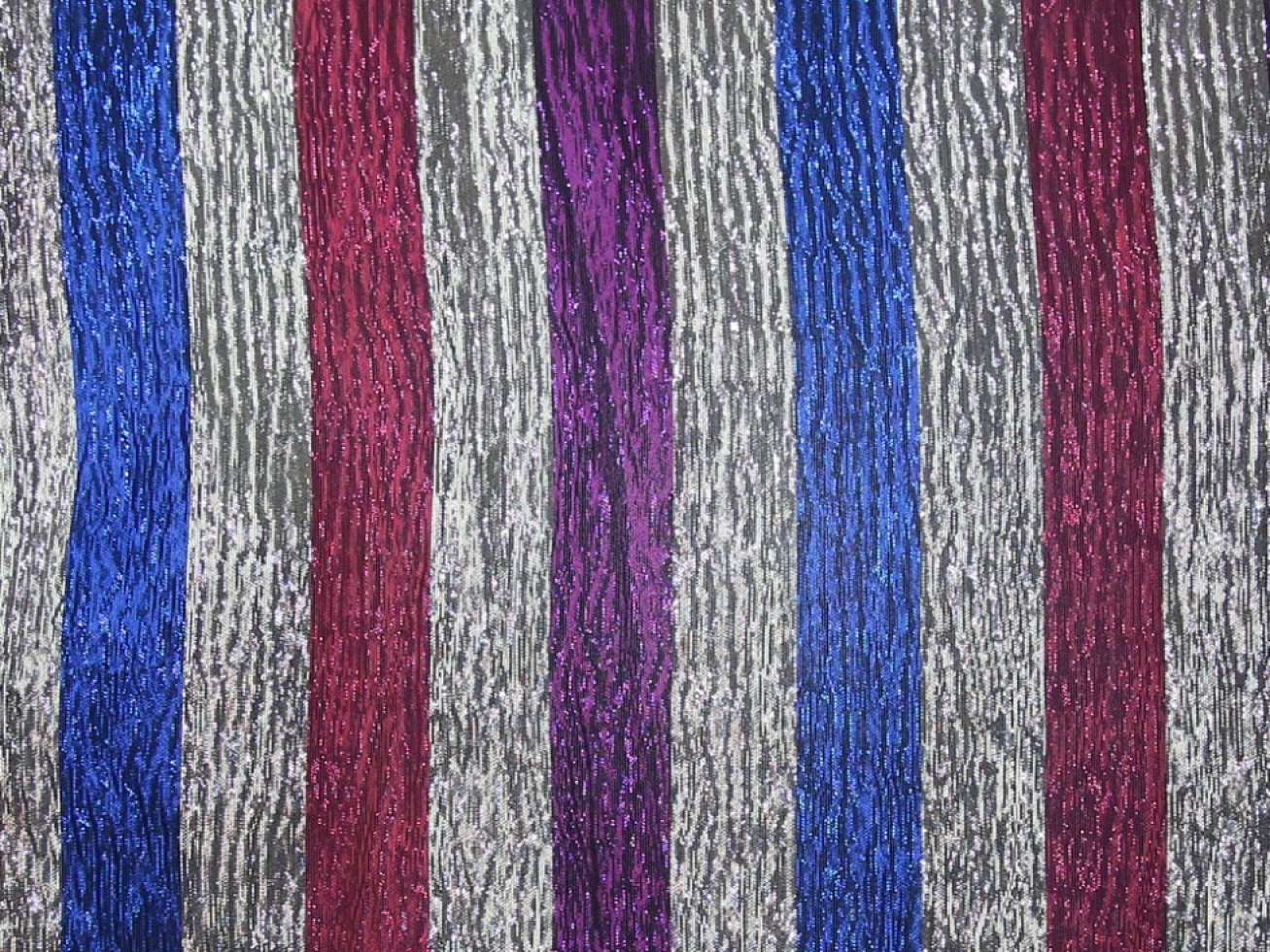 Crinkle Metallic Lame Fabric Pink Purple Blue Silver