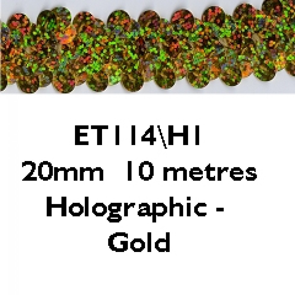 Essential Trimmings Stretch Sequin Trim Holographic Gold