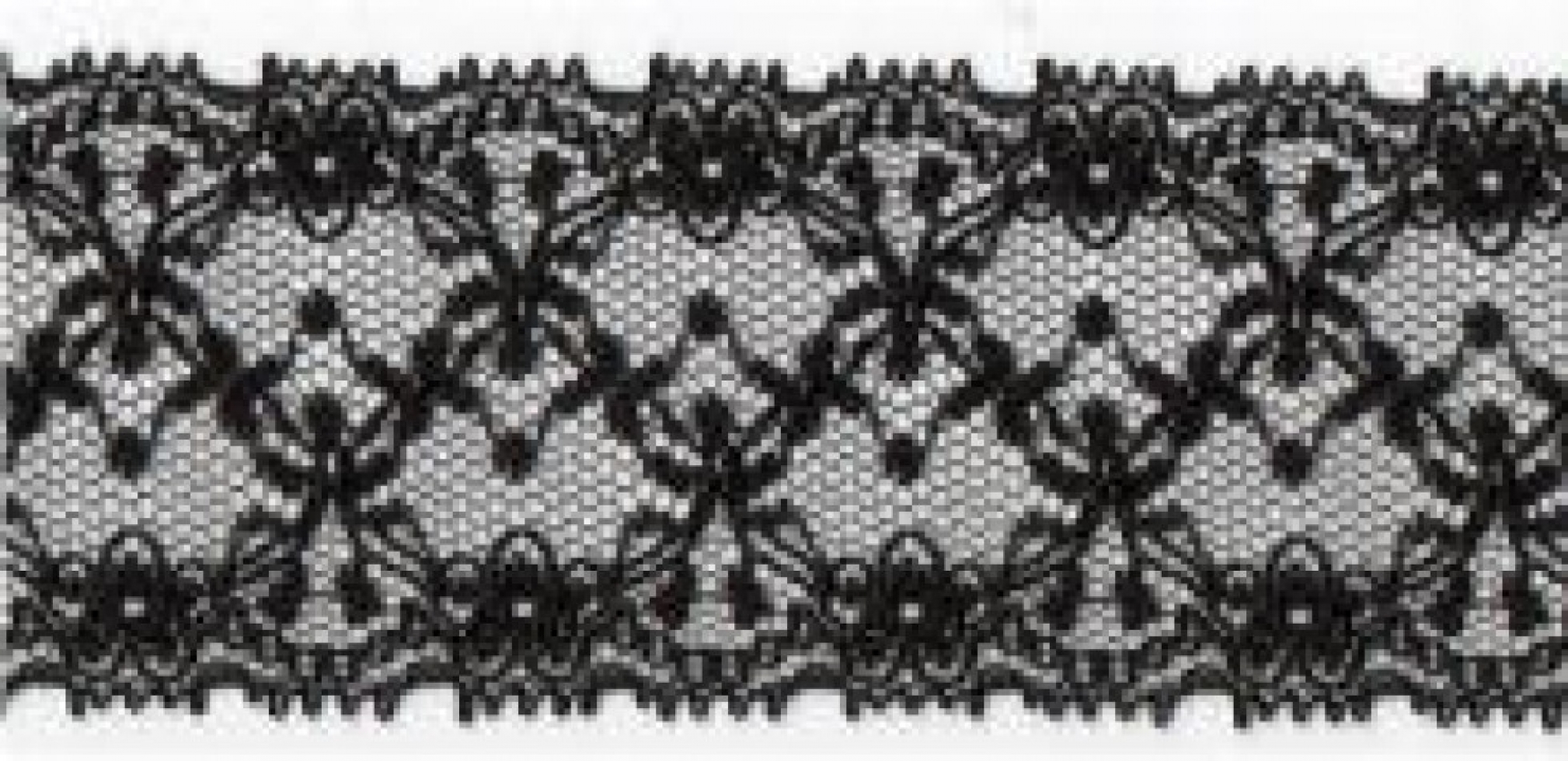 Essential Trimmings Corded Nylon Lace Trim Black