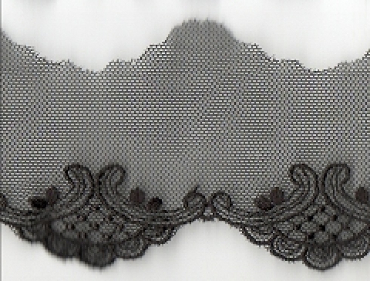 Essential Trimmings Embroidered Tulle Lace Trim Black