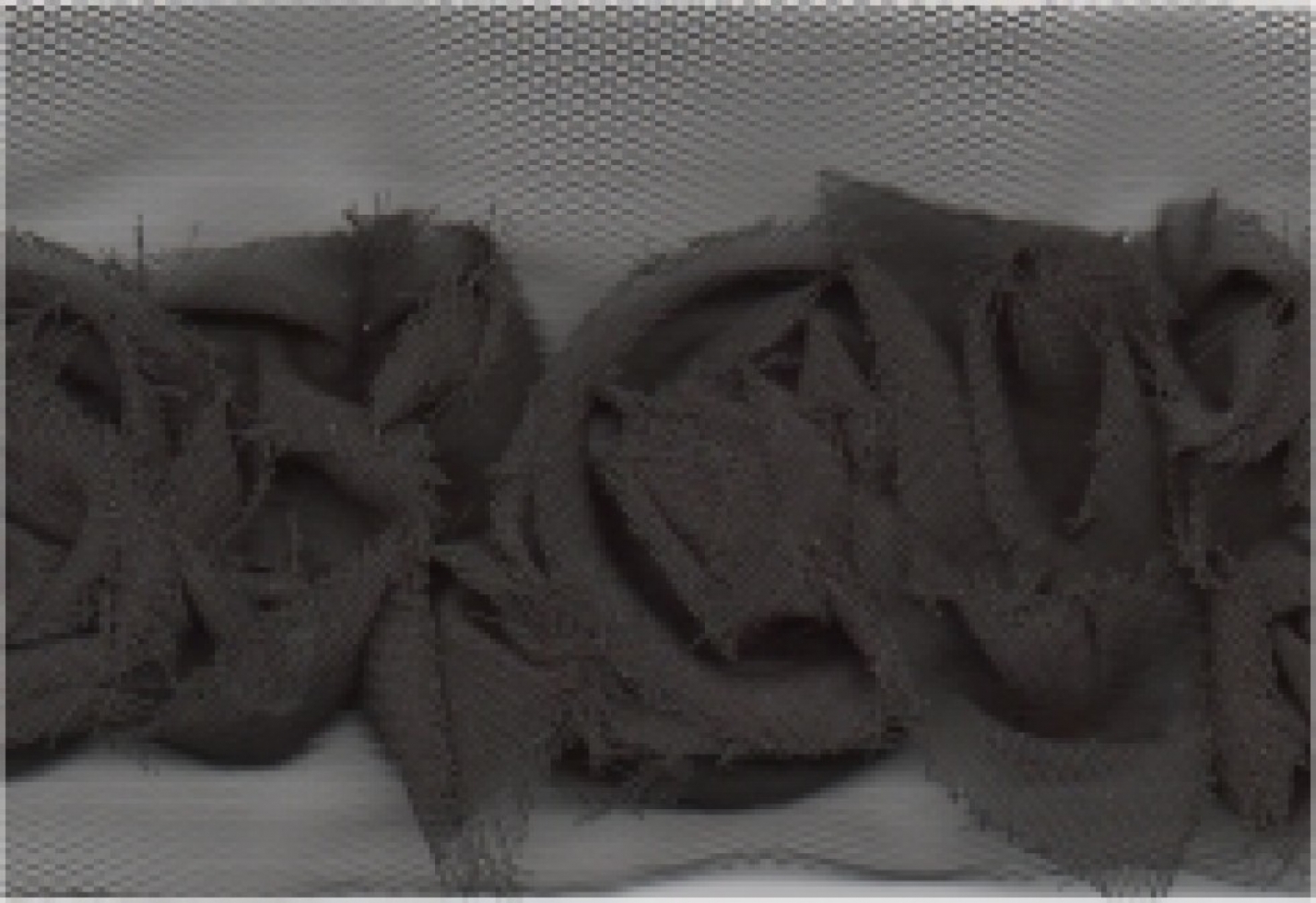 Chiffon Flowers Trim Black