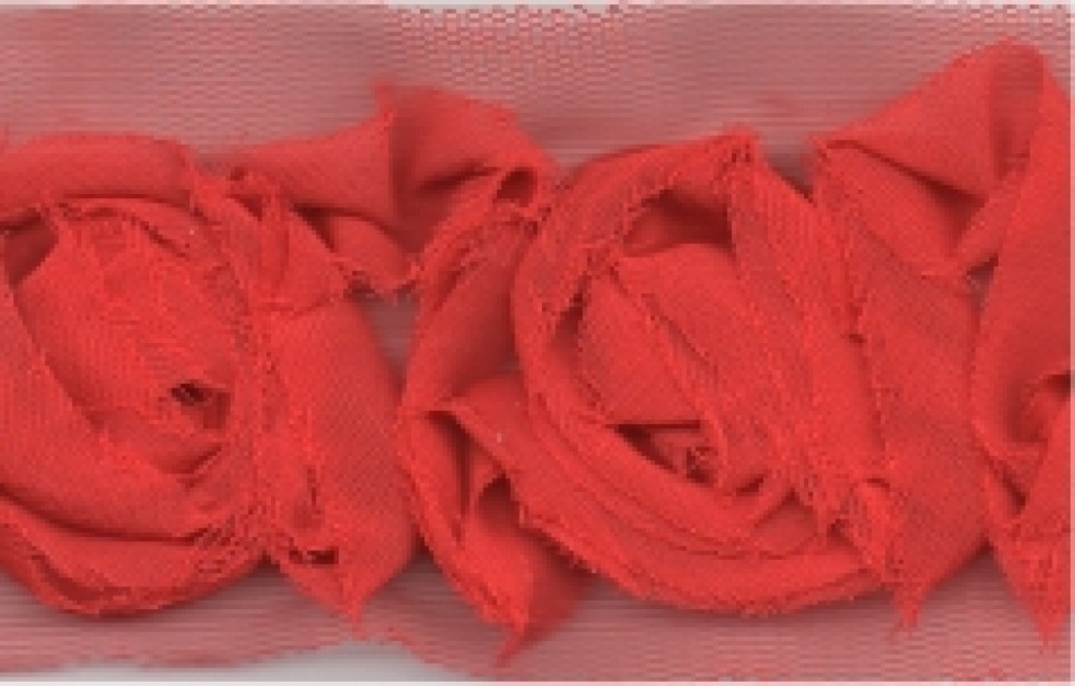 Chiffon Flowers Trim Red