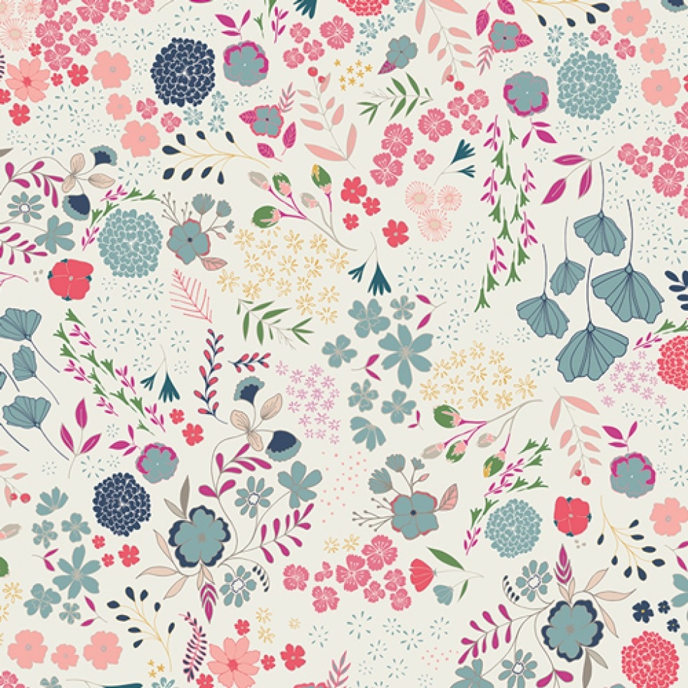Art Gallery Fabrics Flower Child 100% Cotton Poplin Fabric Blooming Ground Lustrous