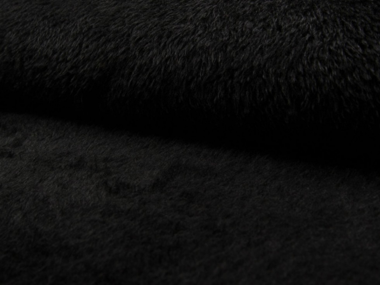 Monaco Faux Fur Fabric Black