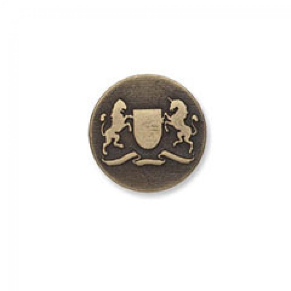 Trimits Metal Crest Buttons Antique Bronze
