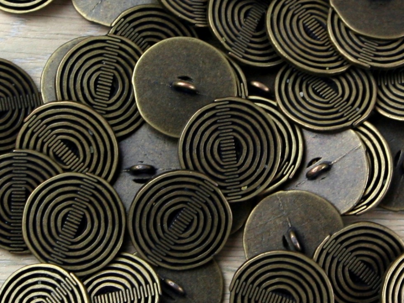 Trimits Swirl Metal Shank Buttons Bronze