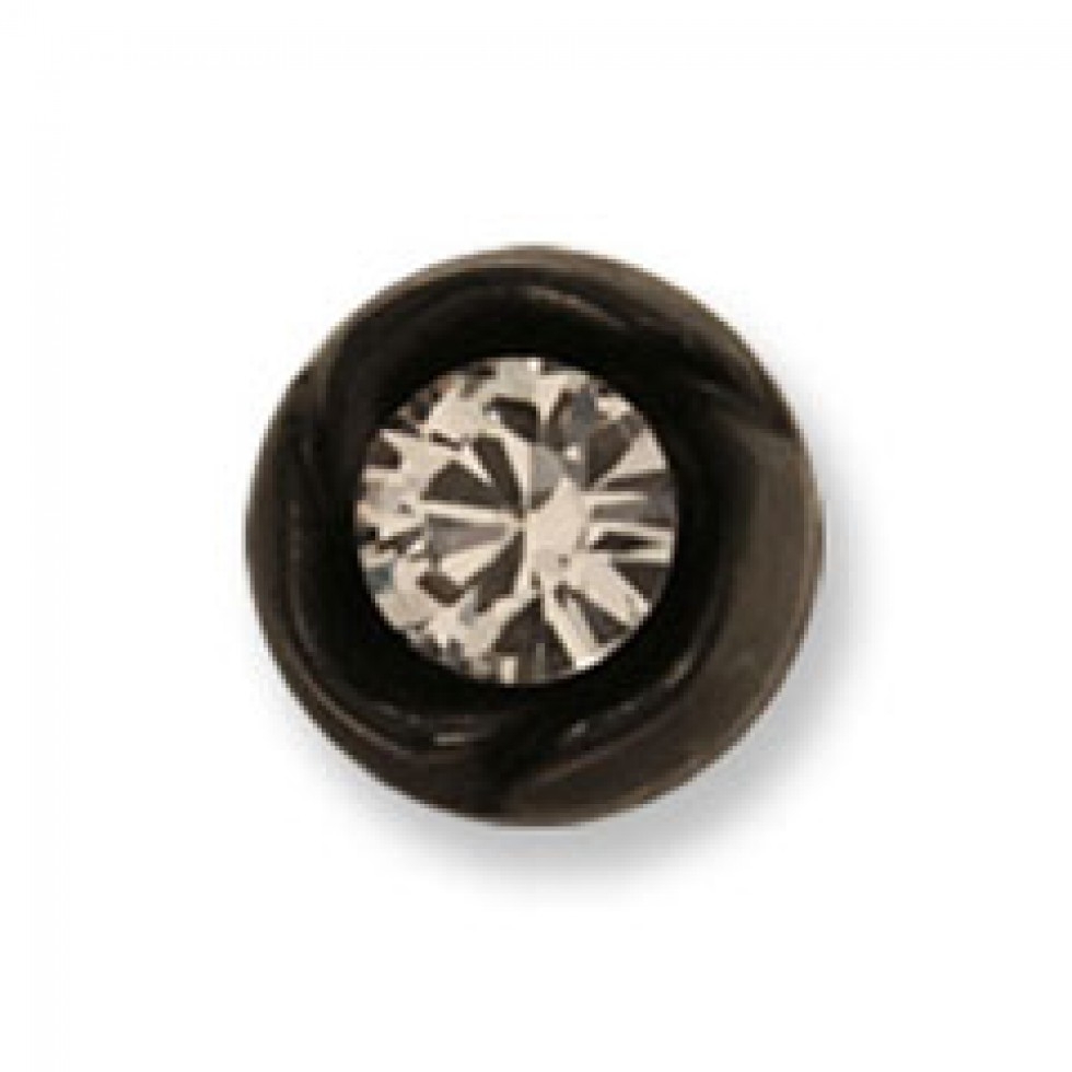 Trimits Round Swarovski Buttons Black