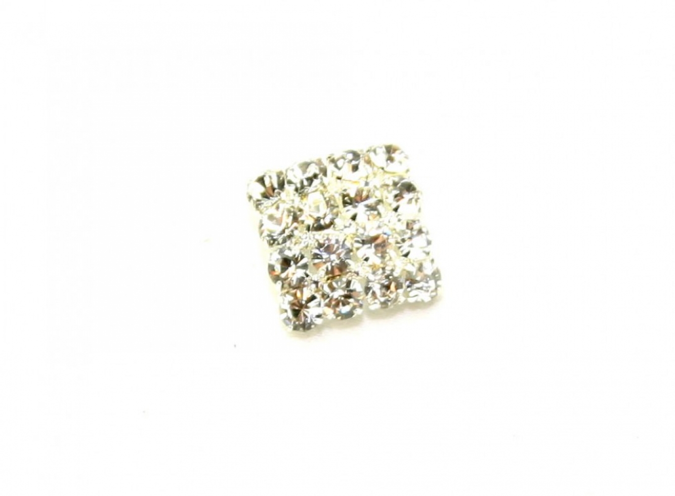 Glass Diamante Buttons Silver