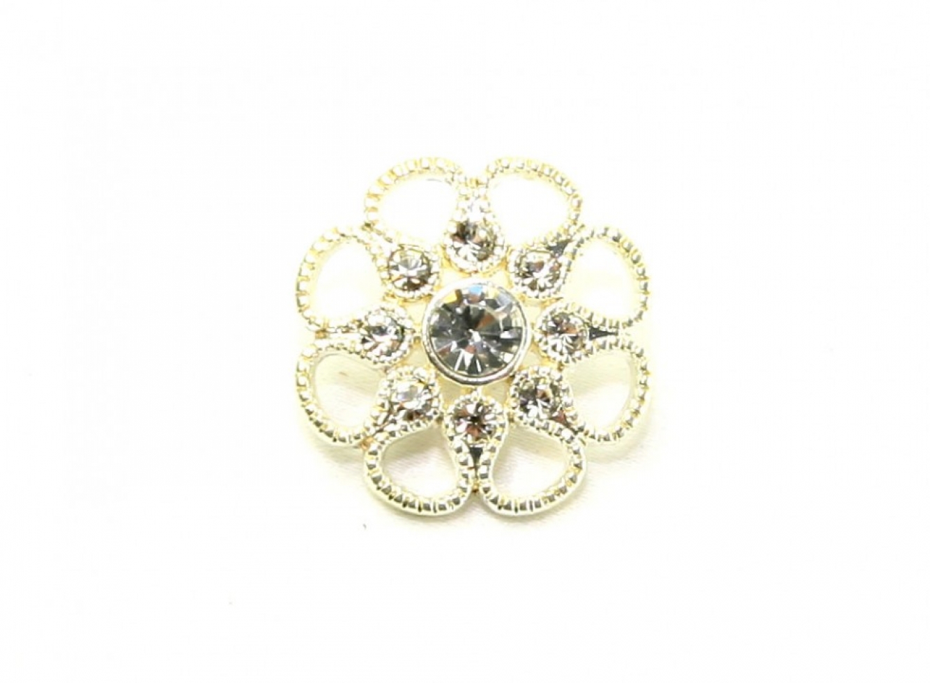 Glass Diamante Buttons Silver