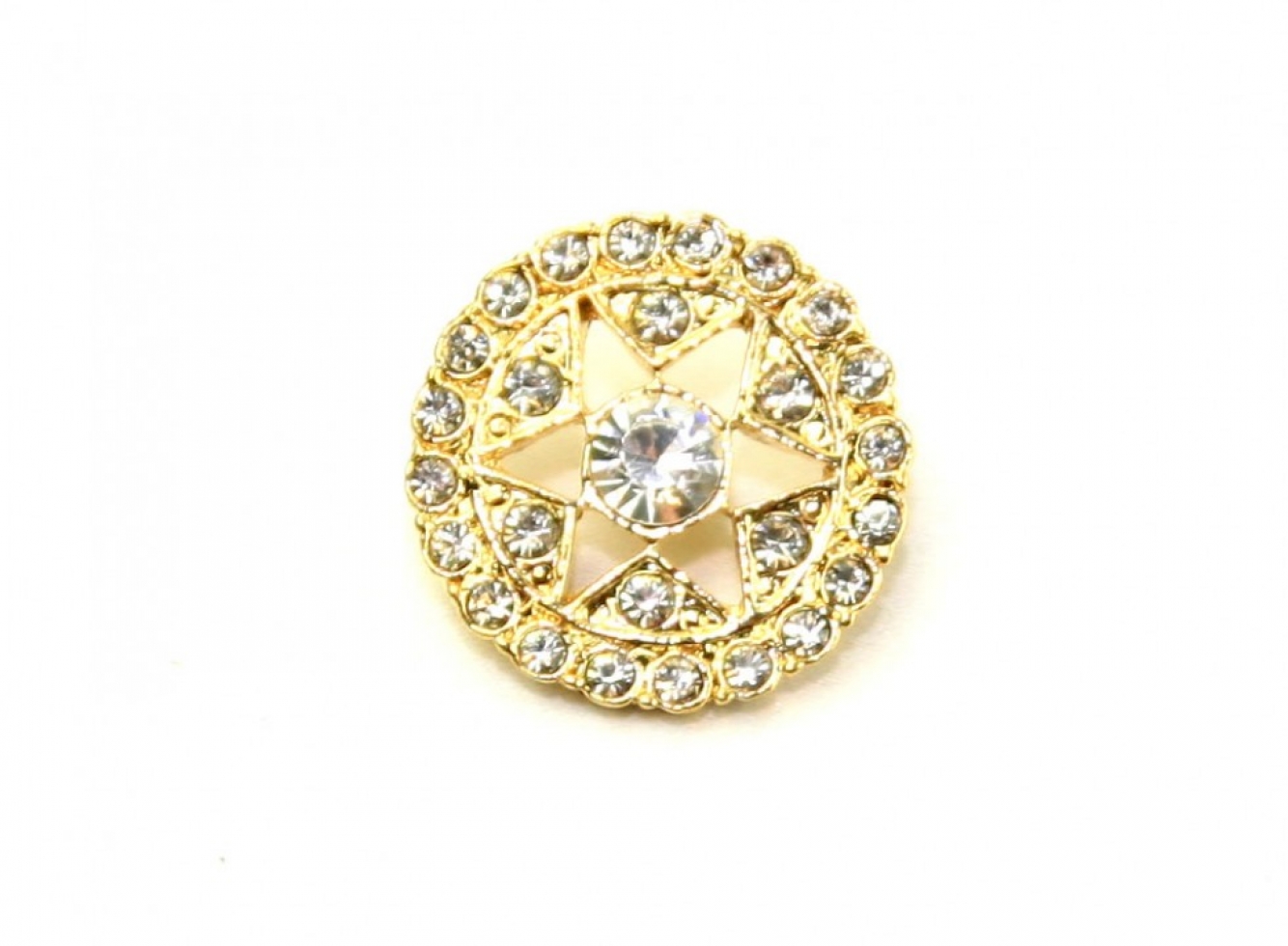 Glass Diamante Buttons Gold