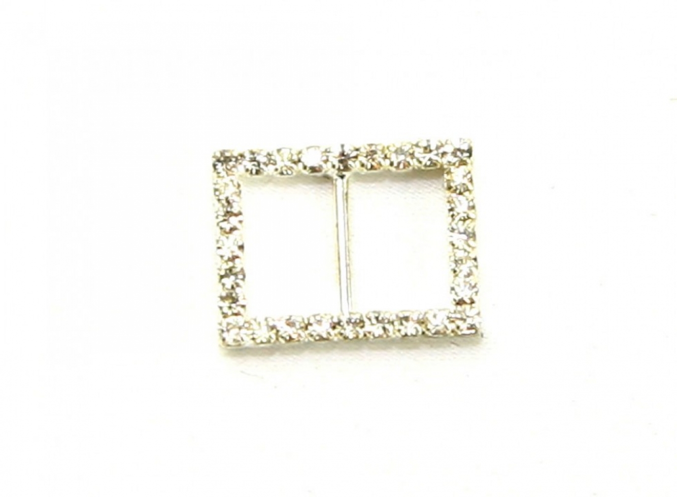 Diamante Rectangle Buckle Silver