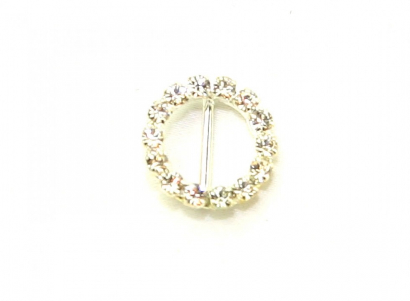 Diamante Round Buckle Silver